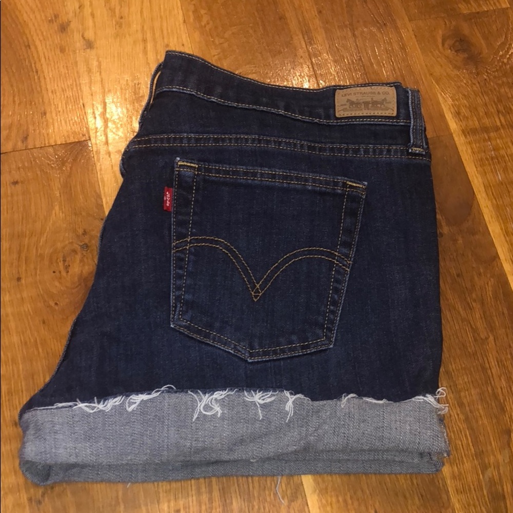 LEVIS Denim Jeans Cutoffs Shorts Distressed 12 14